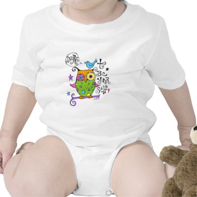 Whimsical Owl Illustration Tshirts by violetteclark