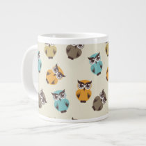 whimsical owl pattern jumbo mugs