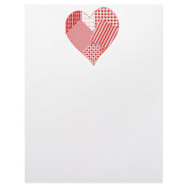 Whimsical patchwork heart letterhead design