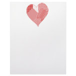 Whimsical patchwork heart letterhead design