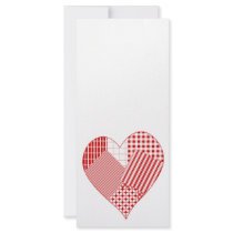 Whimsical patchwork heart rack card template
