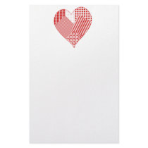 Whimsical patchwork heart stationery