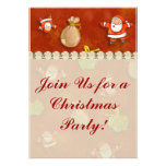 whimsical pattern christmas party custom invites