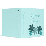 Whimsical Patterned Flowers Binder, Turquoise