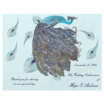 Whimsical Peacock Feathers Wedding Program Full Color Flyer