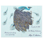 Whimsical Peacock Feathers Wedding Program flyers