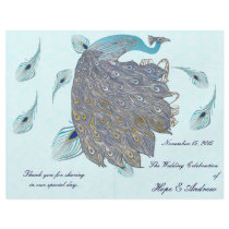 Whimsical Peacock Feathers Wedding Program Full Color Flyer