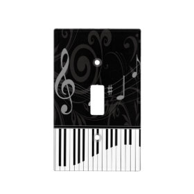 Whimsical Piano and musical notes Switch Plate Covers