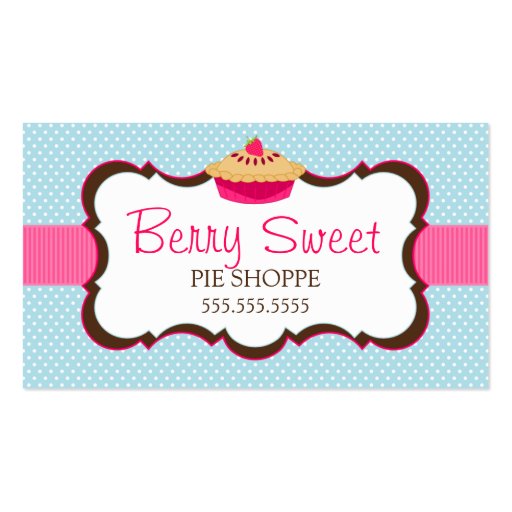 Whimsical Pie Bakery Business Cards (front side)