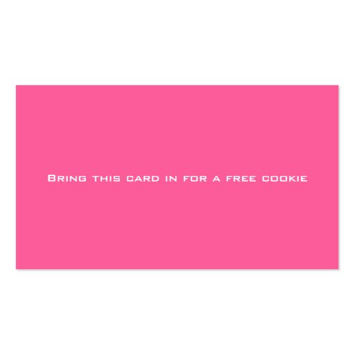 Whimsical Pink and Green Bakery Business Card (back side)