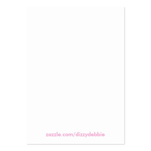 Whimsical Pink and Green Children's Calling Cards Business Card Template (back side)