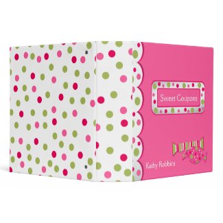 Whimsical Pink and Green Coupon Organizer Binder binder