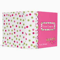 Whimsical Pink and Green Coupon Organizer Binder binders
