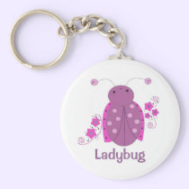 Whimsical Pink and Purple Ladybug keychains