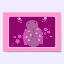 Whimsical Pink and Purple Ladybug posters