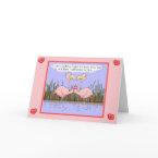 Whimsical Pink Flamingo Happy Valentine's Day Card card