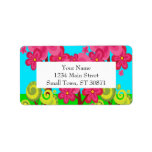 Whimsical Pink Flower Trees Address Labels