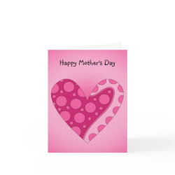 Whimsical pink heart doodle card
