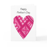 Whimsical pink heart doodle card