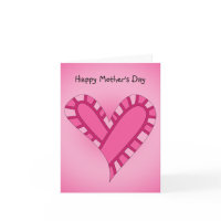 Whimsical pink heart doodle card