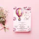 Whimsical Pink Hot Air Balloon Girl Baby Shower Invitation Zazzle