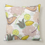 Whimsical Pink Sweet Birds Floral Garden Cushion P american mojo pillows