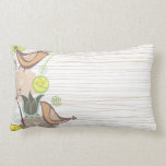 Whimsical Pink Sweet Birds Floral Garden Cushion Throw Pillow