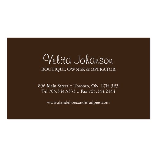 Whimsical Polk A Dot  Business Cards (back side)