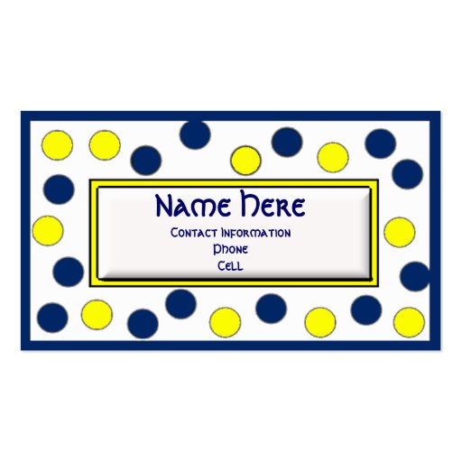 Whimsical polka dot Calling Card Business Card (front side)