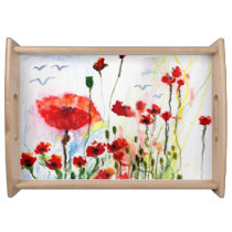 poppies, red, flowers, bed breakfast, gifts, watercolour, watercolors, art, flower, paintings, french, french country cottage, ginette, ginette callaway, whimsical, charming, [[missing key: type_pioc_servingtra]] com design gráfico personalizado