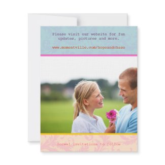 Whimsical Poster Style Photo Wedding Save the Date invitation