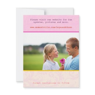 Whimsical Poster Style Photo Wedding Save the Date invitation