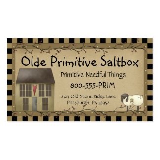 Whimsical Primitive Saltbox House Business Card