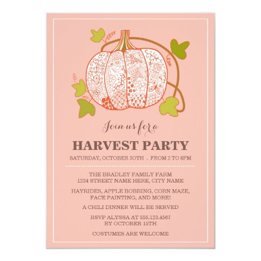 harvest party invitations