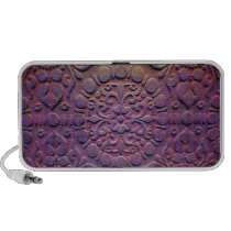 Whimsical Purple and gold embossed floral. speakers