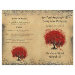 Whimsical Red Heart Leaf Tree Wedding Program flyers