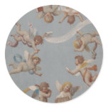 Whimsical Renaissance Cherub Angels Round Stickers
