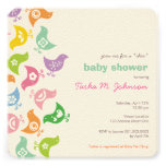 Whimsical Retro Rainbow Chicks Baby Shower Invite