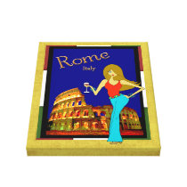 Whimsical Roman Coliseum Design Gallery Wrapped Canvas