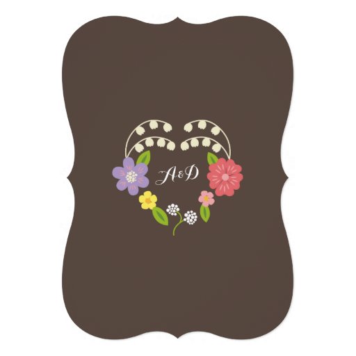 Whimsical Rustic Romantic Pastel Flower Wreath Announcements