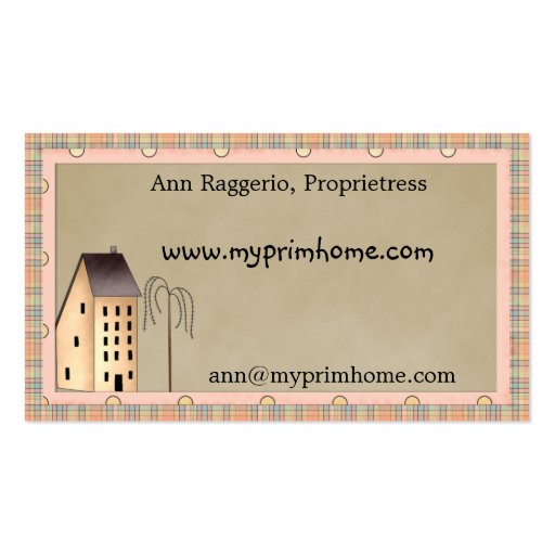 Whimsical Saltbox House Business Card (back side)