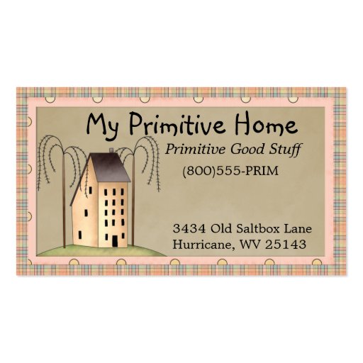 Whimsical Saltbox House Business Card (front side)