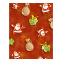 whimsical santa and presents pattern letterhead template