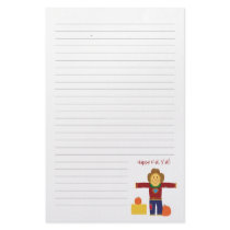 Whimsical scarecrow fall / autumn lined stationary stationery by holidaywhimsy Whimsical scarecrow fall / autumn lined stationary stationery