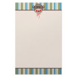 Whimsical Silly Glasses Sock Monkey Stationary Custom Stationery