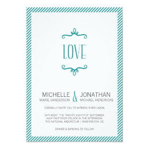 Whimsical Simple Wedding 5x7 Paper Invitation Card