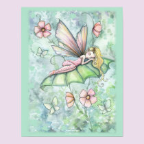 Whimsical Sleepy Flower Fairy Poster Art posters