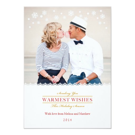 Whimsical Snowflakes Holiday Photo Card Groupon Invitations | Zazzle