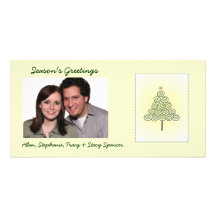 Whimsical Spiral Tree Holiday Photo Cards