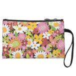 Whimsical Spring Flowers Garden Clutch Bagettes Wristlet Purse